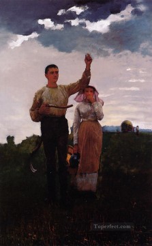 aka Painting - Answering the Horn aka The Home Signal Realism painter Winslow Homer